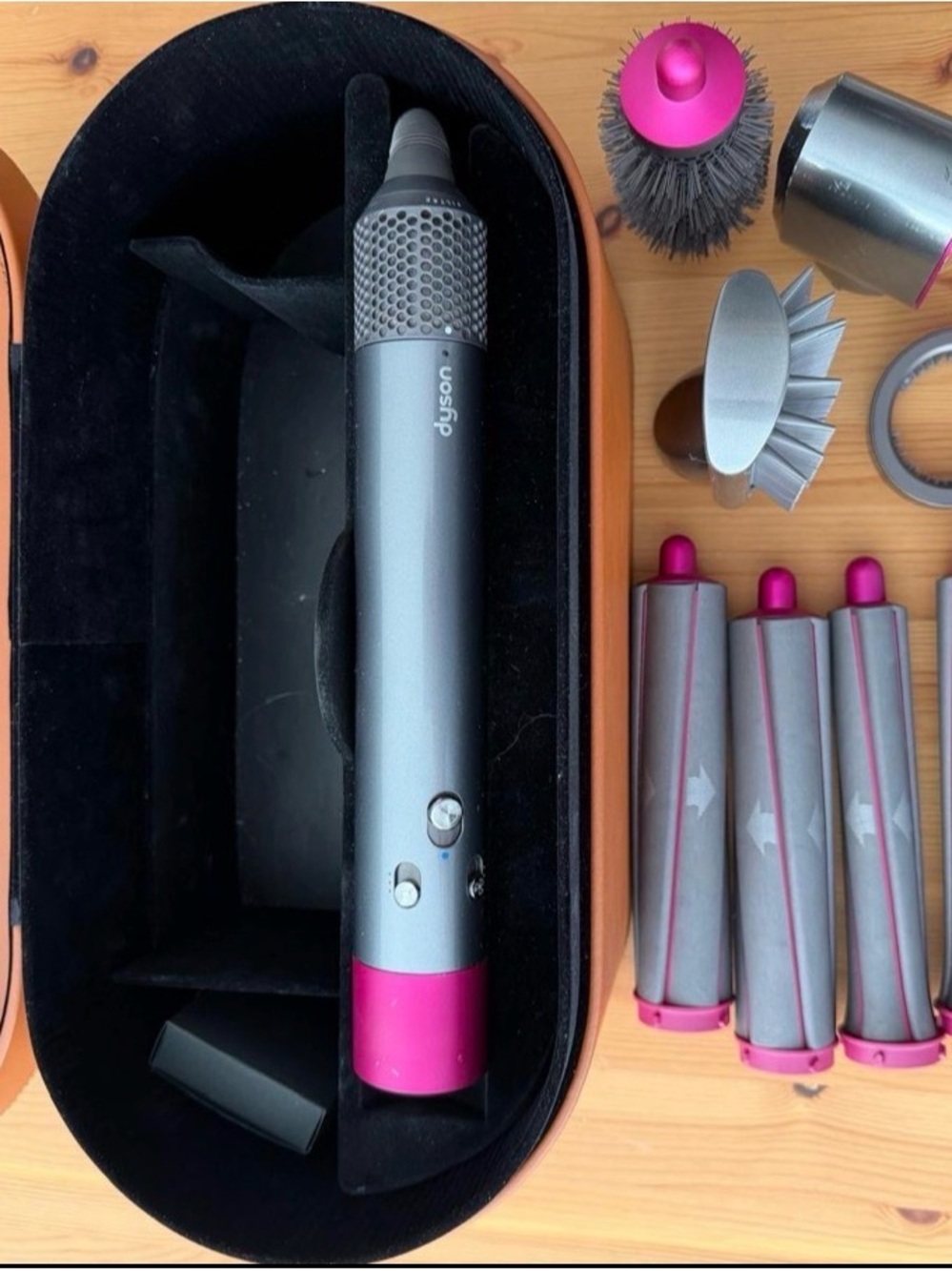 Dyson Airwrap Styler Complete Grey/Pink – Case + All Attachments + Long Barrels